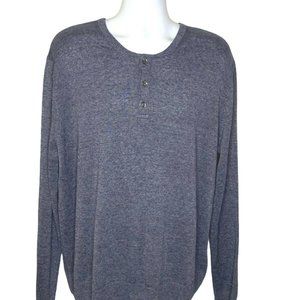 Vince 3 Button Henley Linen Blend Sweater Blue Size XXl Mens Nordstrom